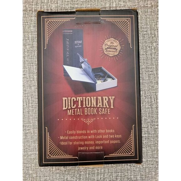 Dictionary Metal Book Safe With Key Lock Portable Metal Safe Box Secret Hidden - Picture 1 of 7